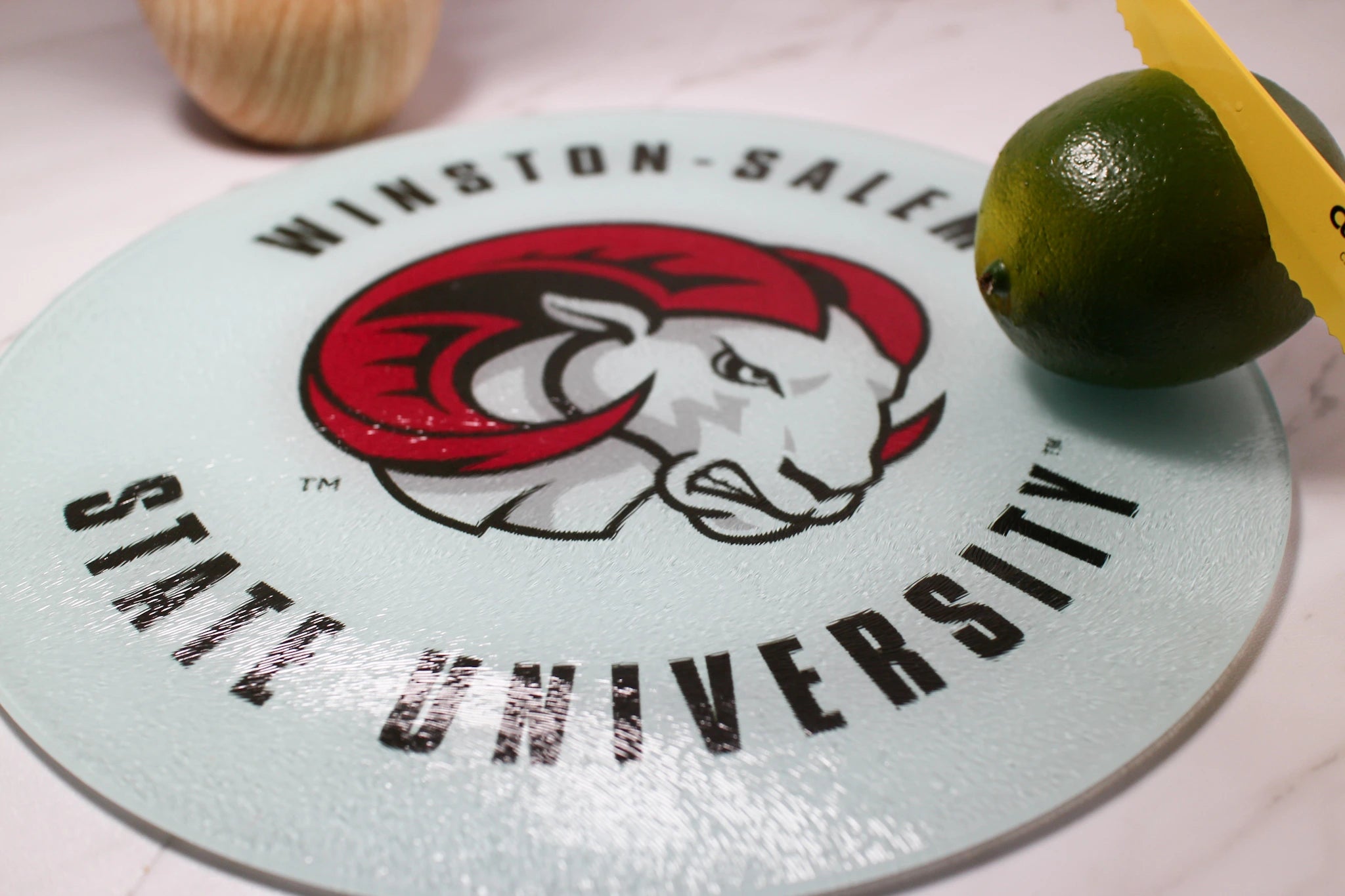 WSSU - Round Glass Cutting Board